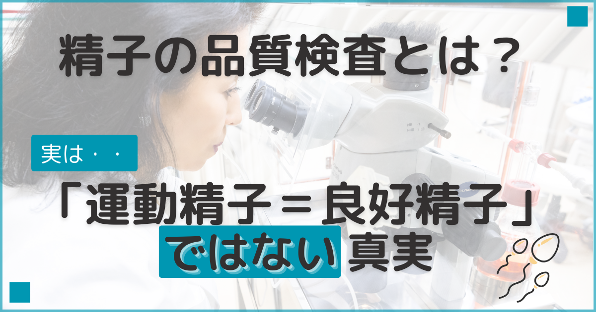 【不妊治療】精子の品質検査_運動精子は良好精子ではない